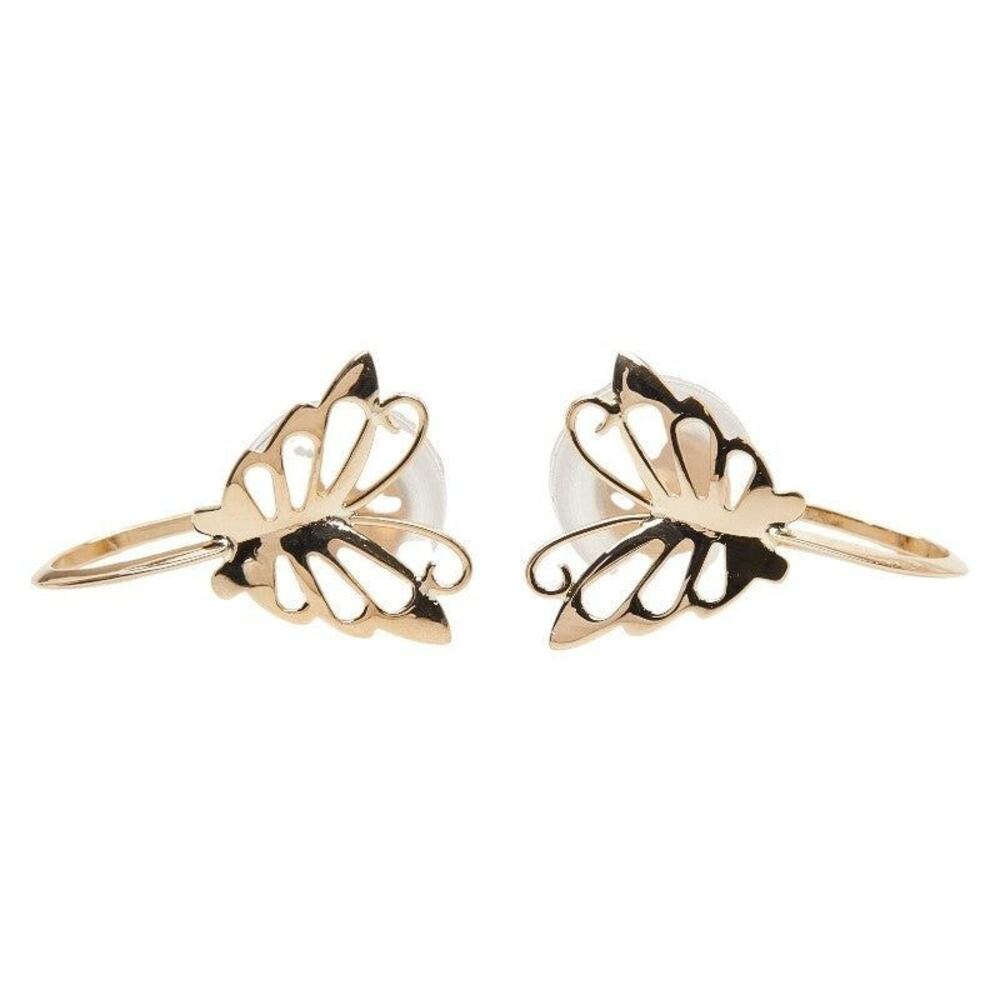 Unbranded Butterfly Motif 18K Yellow Gold Earrings Gold